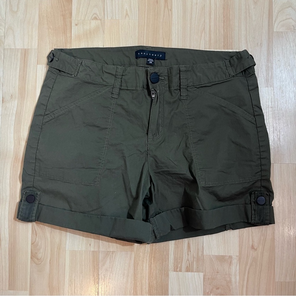 Sanctuary Womens Green Cargo Shorts Casual Cotton
Design size 26